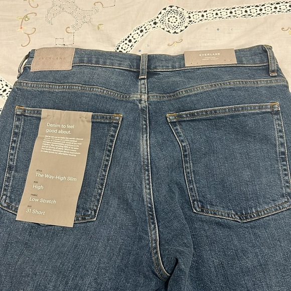 EVERLANE The Way High Slim Dark Wash Jeans Women Size 31 Short - Picture 14 of 15